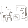 Смеситель OMOIKIRI HOTARU-GB-IB латунь/графит/indigo blue 4994499